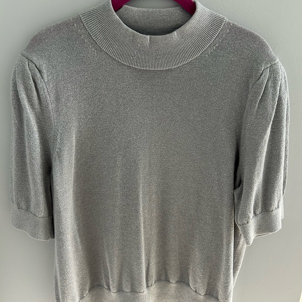 Silver Knit Top